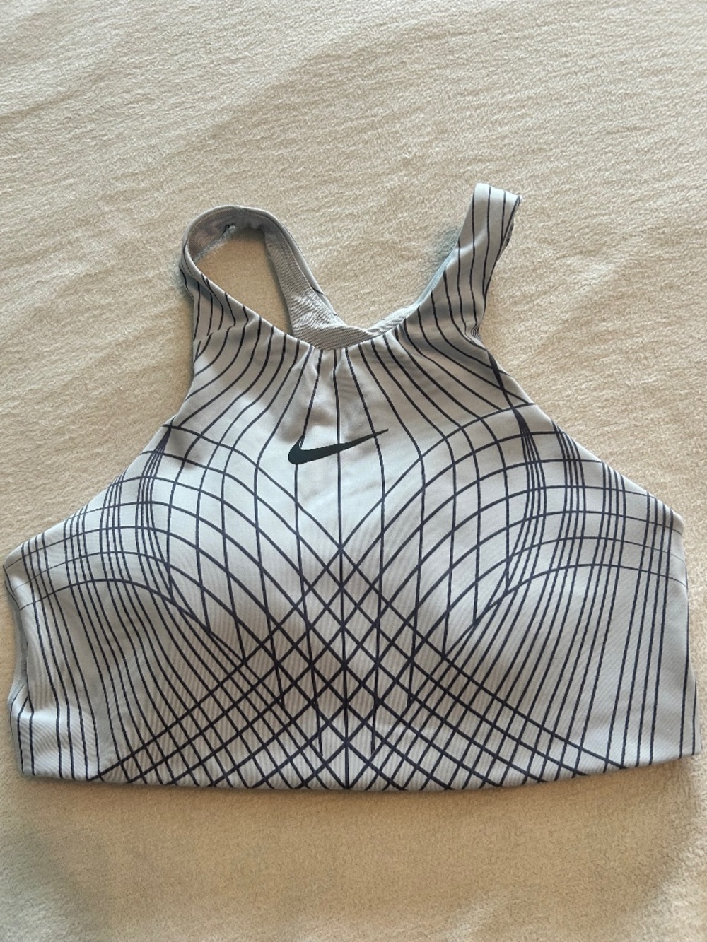 Nike Dri\-FIT Racerback Sports Bra Geometric Print Small